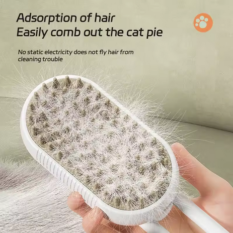 3-in-1 Steam Pet Grooming Brush for Cats & Dogs – Spray Comb for Shedding, Loose Fur Removal & Daily Coat Care